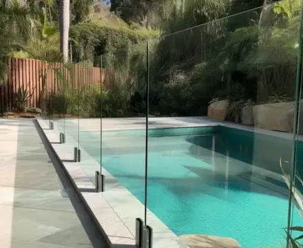 A newly installed glass pool fence in Port Macquarie