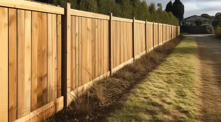 A row of timber fence in Wollongong